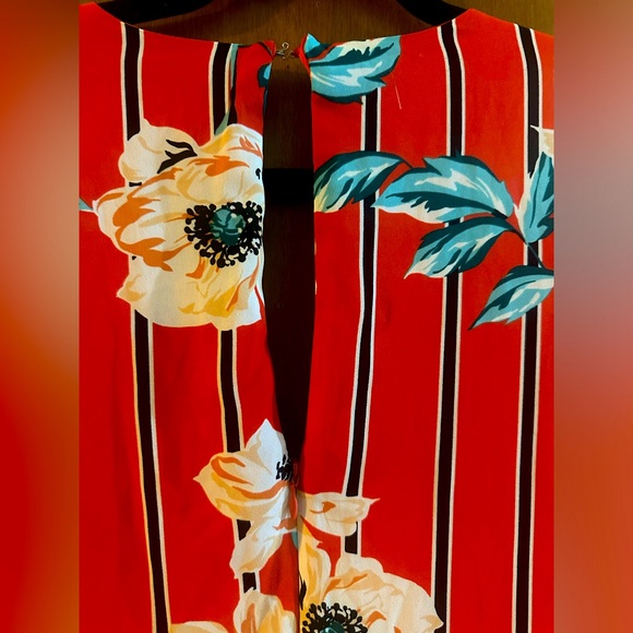Express Red Floral Skater Dress Size Large - Picture 6 of 8